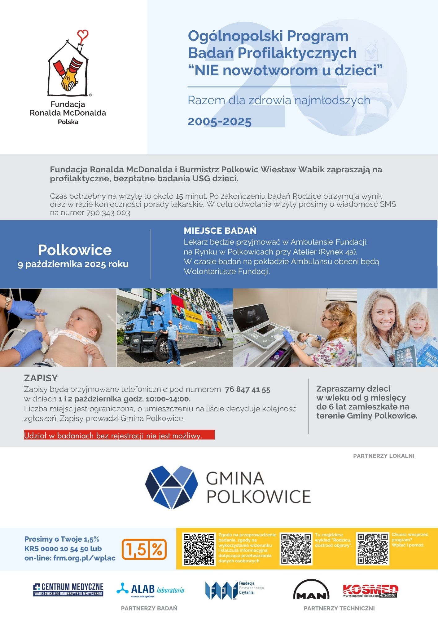 Zaproszenie do udziału dzieci w akcji profilaktycznej "Nie nowotworom u dzieci"