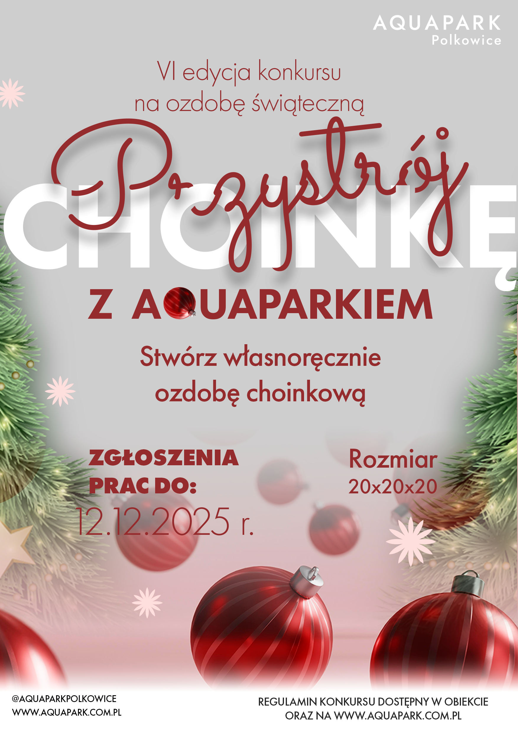 VI edycja konkursu "Przystr&oacute;j Choinkę z Aquaparkiem"