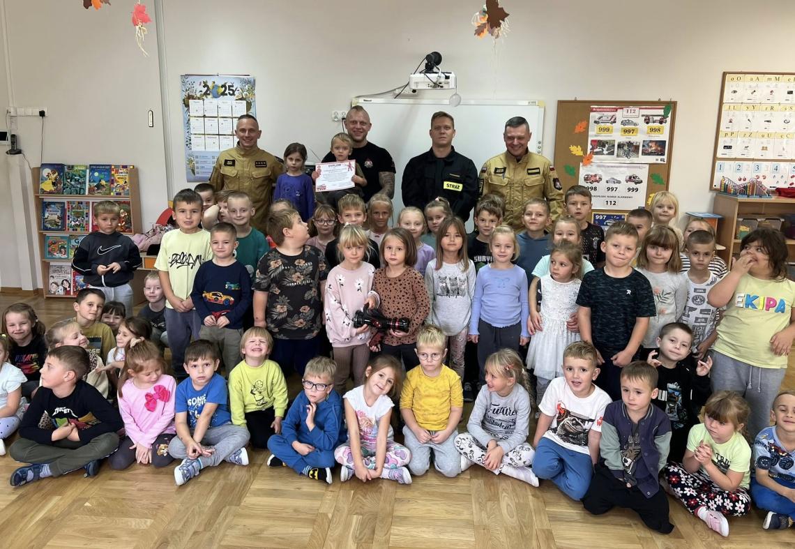 Spotkanie ze Strażą z Komendy Powiatowej Państwowej Straży Pożarnej w Polkowicach.